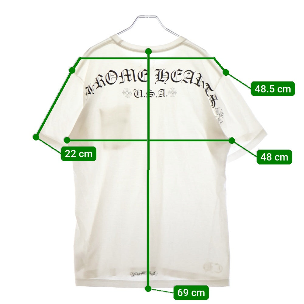 CHROME HEARTS(クロムハーツ) USA Logo S/S TEE スクロールロゴプリントクルーネック半袖Tシャツ ホワイト