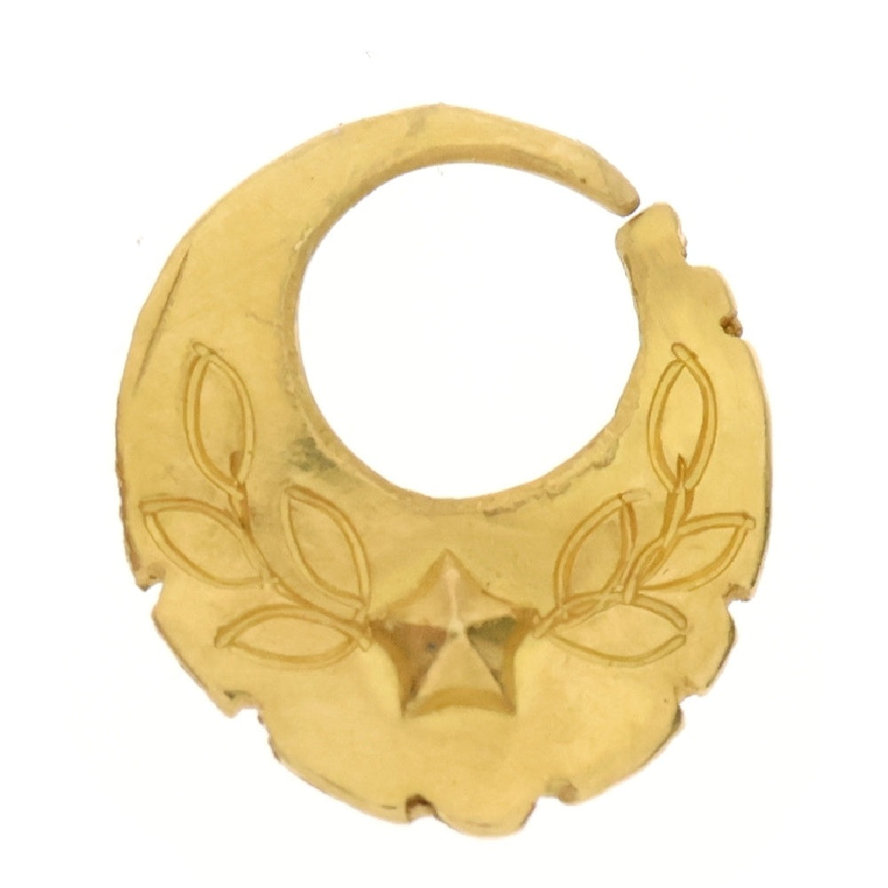 THE BINGO BROTHERS(ザ ビンゴブラザーズ) K24 全金ピアス 星×月桂樹 左耳 ゴールド スモールサイズ