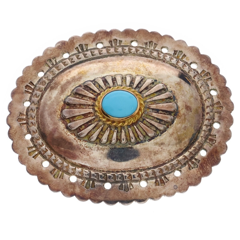 goro's(ゴローズ) 金縄ターコイズ特大フラワーコンチョ シルバー/ゴールド