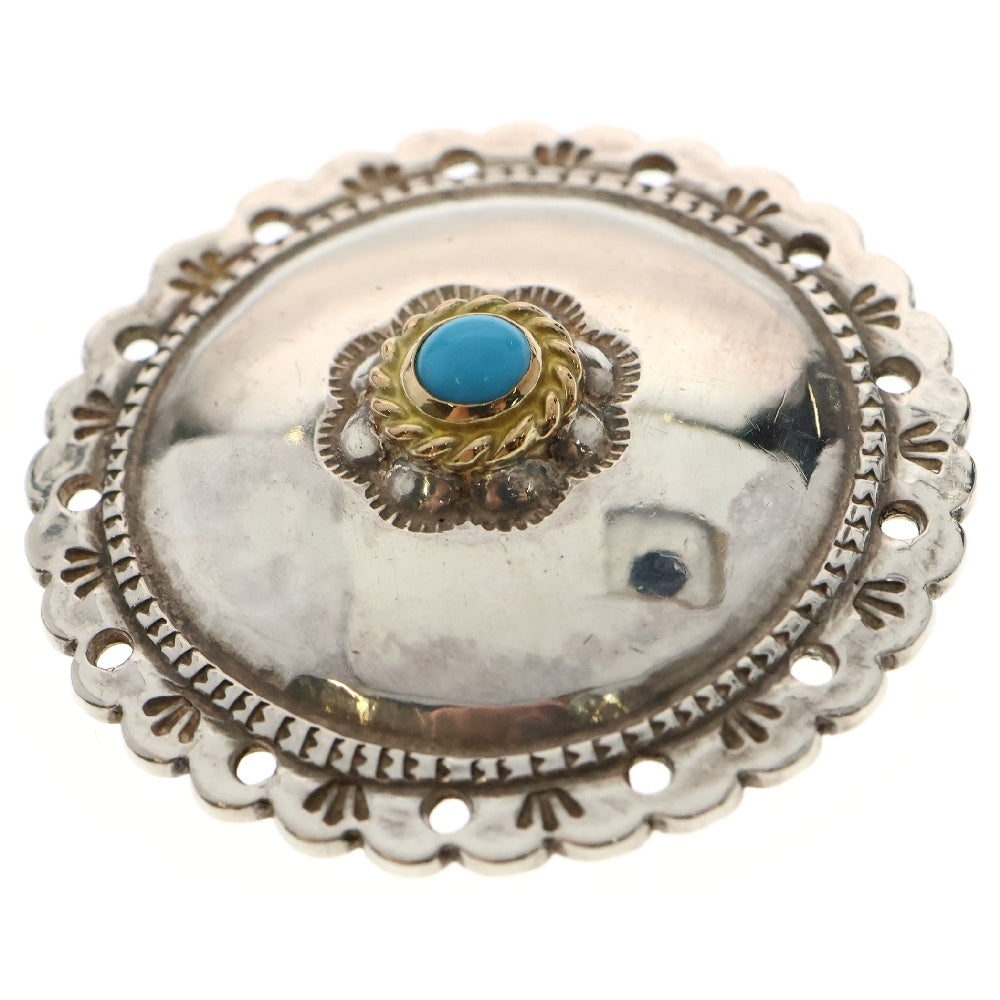 goro's(ゴローズ) 金縄ターコイズ付きフラワーコンチョ シルバー/ゴールド