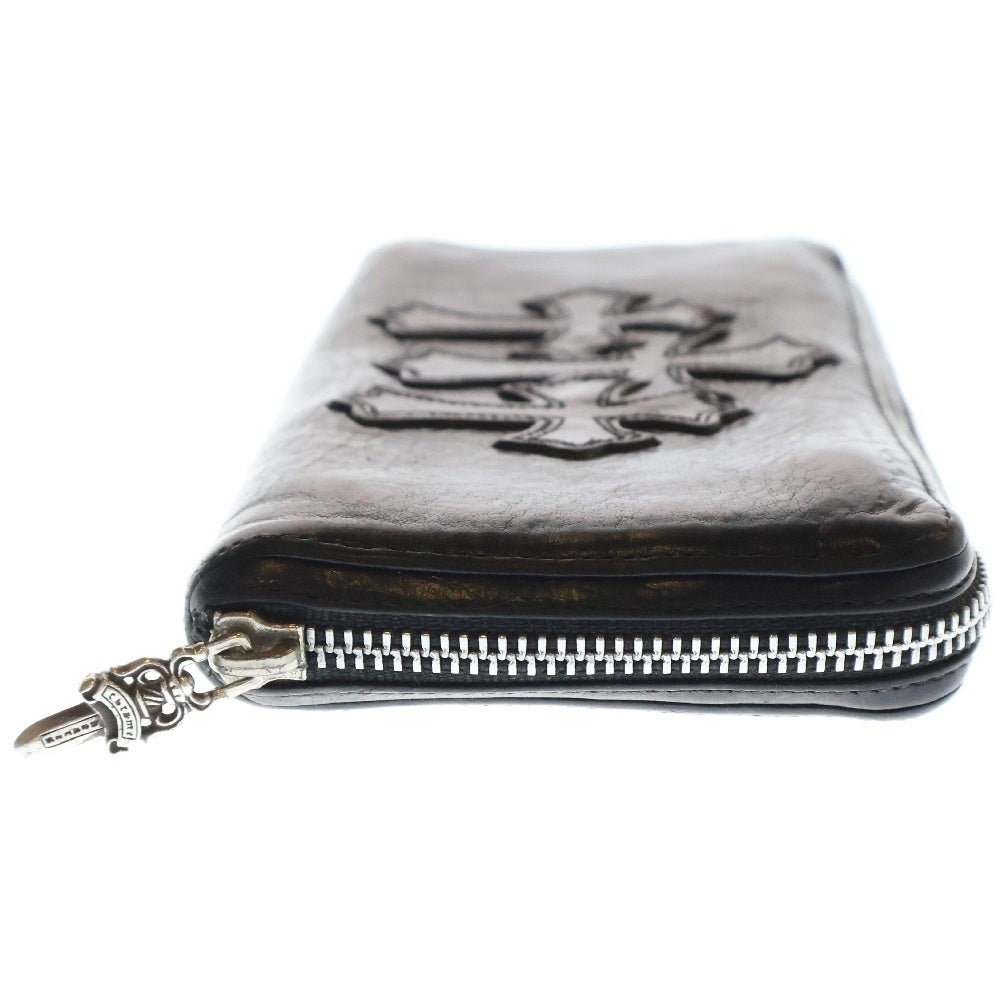 CHROME HEARTS(クロムハーツ) REC F ZIP 3クロス ラウンドジップレザーウォレット 財布 ブラック BCA368