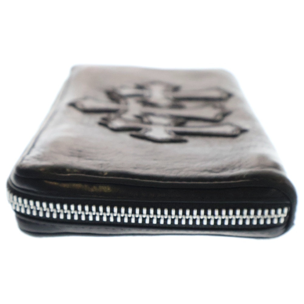 CHROME HEARTS(クロムハーツ) REC F ZIP 3クロス ラウンドジップレザーウォレット 財布 ブラック BCA368