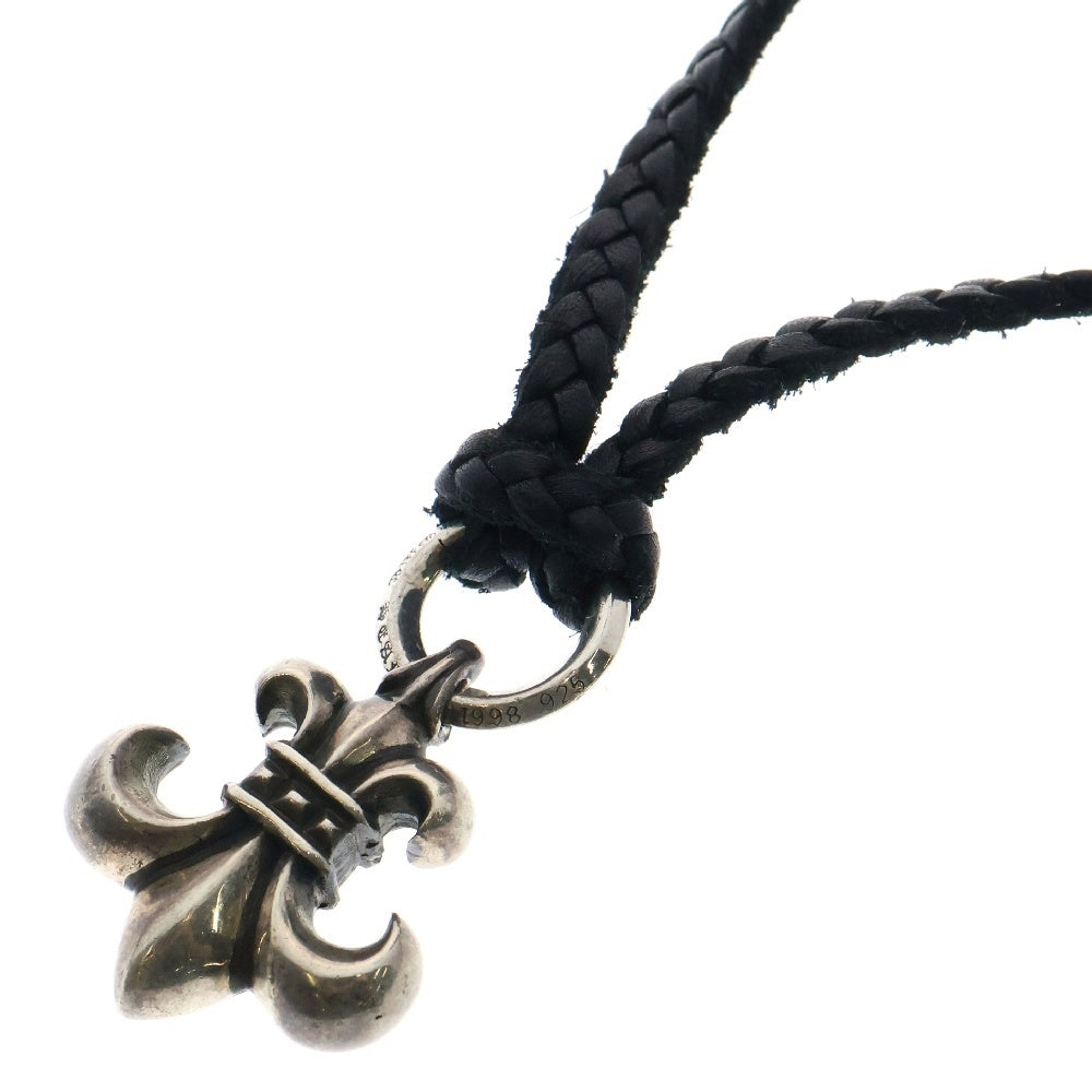 CHROME HEARTS(クロムハーツ) BS FLUER LB BSフレア wレザーブレイド シルバーネックレス