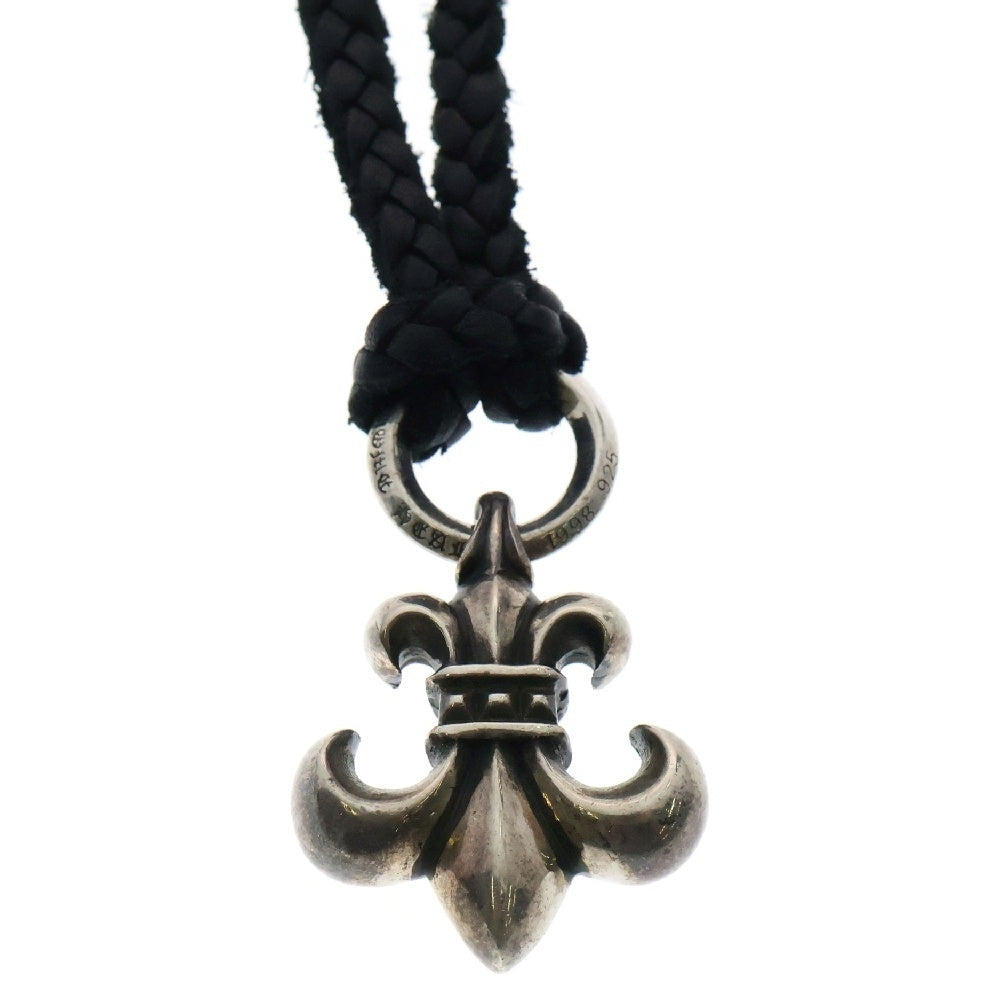 CHROME HEARTS(クロムハーツ) BS FLUER LB BSフレア wレザーブレイド シルバーネックレス