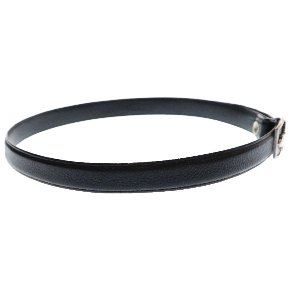 CHROME HEARTS(クロムハーツ) BUCKL MIL FLERKNEE シングルミリタリーフレアニーバックルナローレザーベルト 1inch
