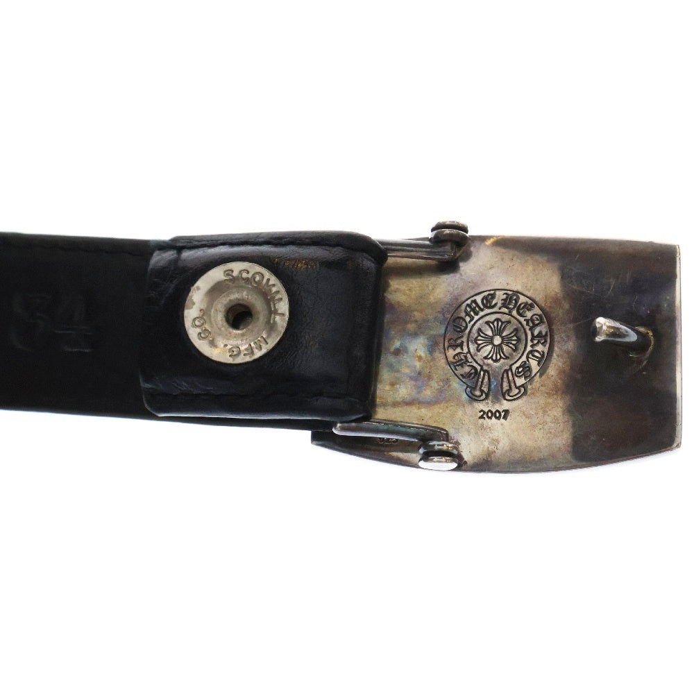 CHROME HEARTS(クロムハーツ) BUCKL MIL FLERKNEE シングルミリタリーフレアニーバックルナローレザーベルト 1inch