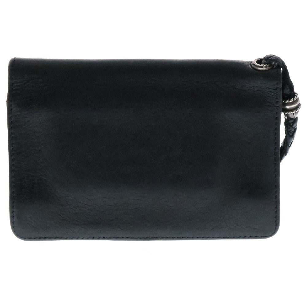 CHROME HEARTS(クロムハーツ) 2ZIP STRAP 2ジップストラップ ストラップ付BSフレアボタンレザーウォレット財布