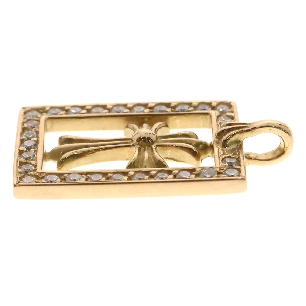 CHROME HEARTS(クロムハーツ) 22K FRMD OPN BBYFAT P/D 22K フレームドオープン ベイビーファットクロス ペンダントトップ PAVEダイヤ ゴールド