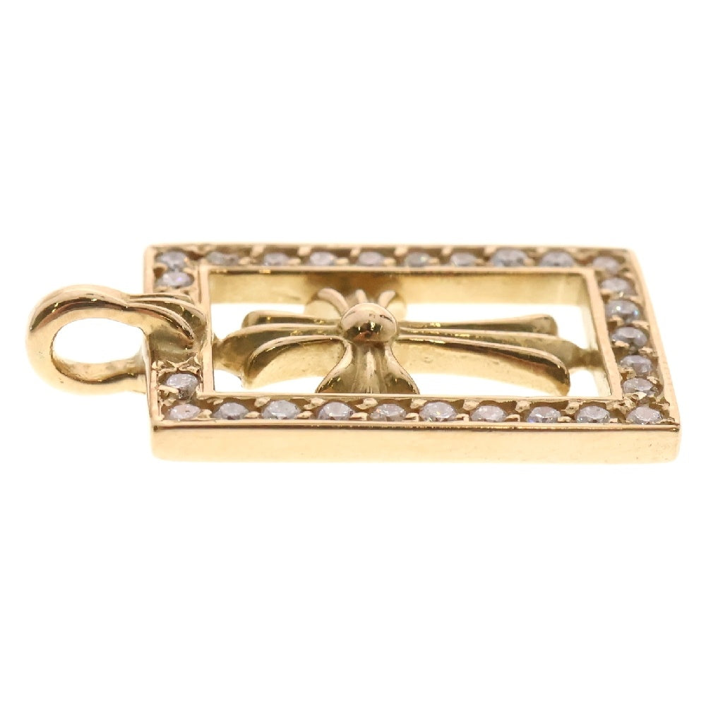 CHROME HEARTS(クロムハーツ) 22K FRMD OPN BBYFAT P/D 22K フレームドオープン ベイビーファットクロス ペンダントトップ PAVEダイヤ ゴールド