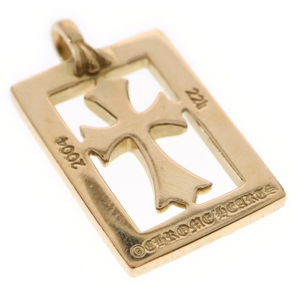 CHROME HEARTS(クロムハーツ) 22K FRMD OPN BBYFAT P/D 22K フレームドオープン ベイビーファットクロス ペンダントトップ PAVEダイヤ ゴールド