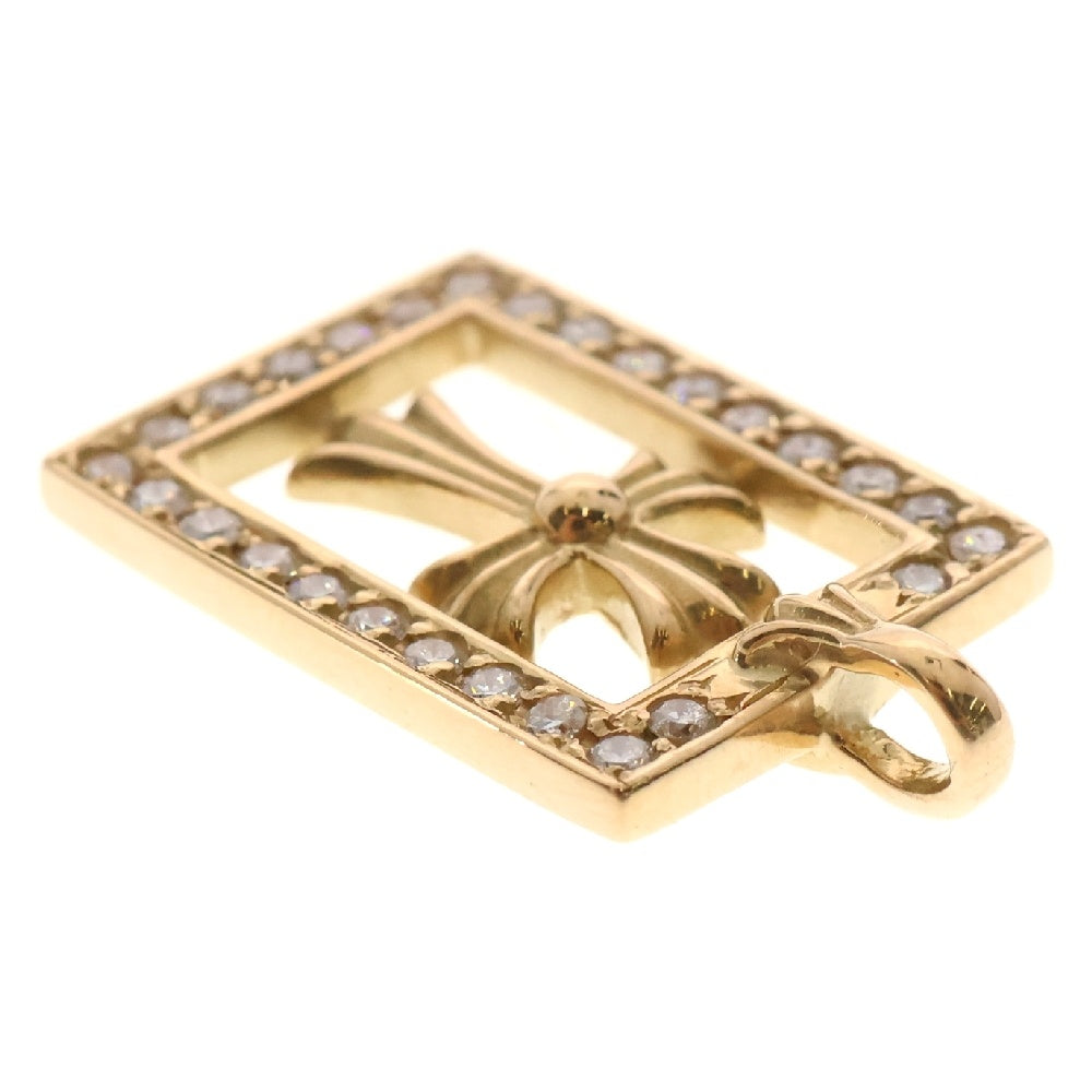 CHROME HEARTS(クロムハーツ) 22K FRMD OPN BBYFAT P/D 22K フレームドオープン ベイビーファットクロス ペンダントトップ PAVEダイヤ ゴールド