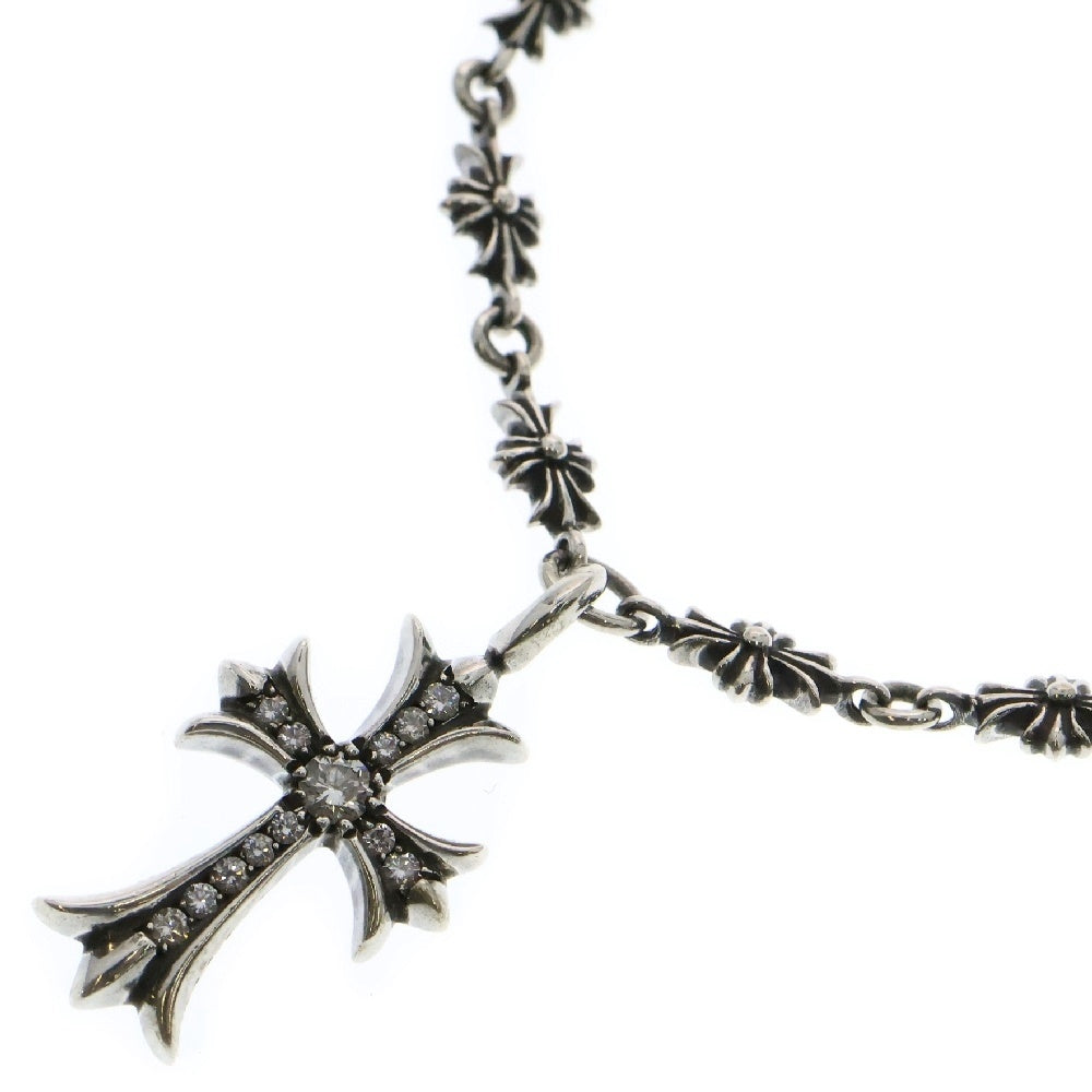 CHROME HEARTS(クロムハーツ) TNY E20 CRS F PAVE DIA タイニーEチェーンネックレス ファットクロス パヴェダイヤ 20inch シルバー