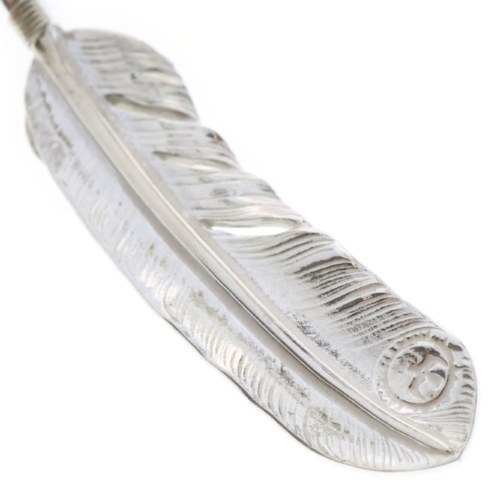 goro's(ゴローズ) 【新品】【現行】上銀銀縄ターコイズ特大フェザー 右向き ペンダントトップ シルバー