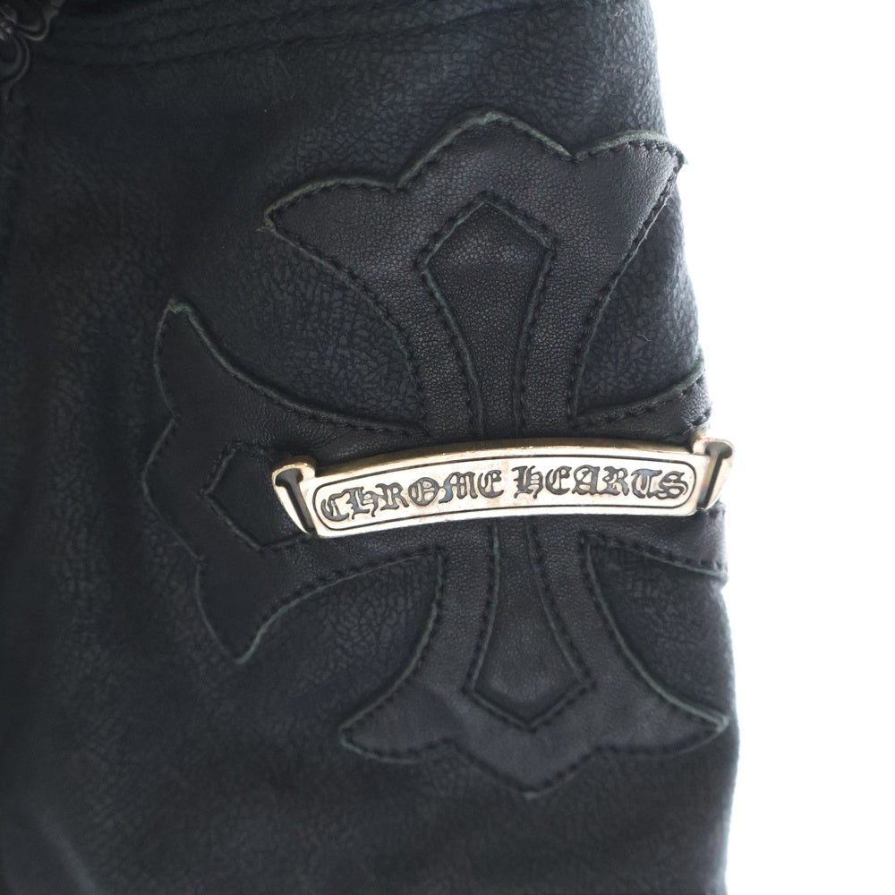 CHROME HEARTS(クロムハーツ) LEATHER 切り替えパッチ付き ハーフパンツ