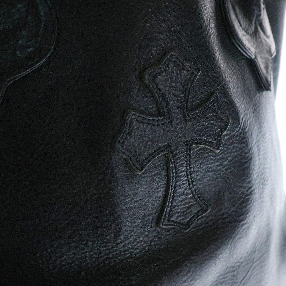CHROME HEARTS(クロムハーツ) FS TOTE FSトート クロスパッチ付きレザートートバッグ ブラック