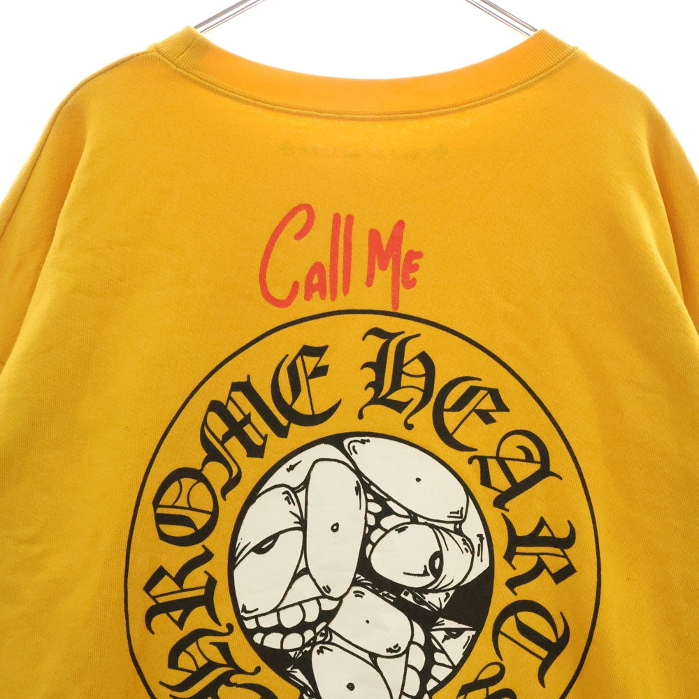 CHROME HEARTS(クロムハーツ) MATTY BOY PPO mustard SWTSHRT CALL ME マスタードスウェットシャツ クルーネック トレーナー プリント マスタード