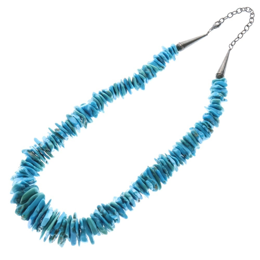 INDIAN JEWELRY(インディアンジュエリー) ナバホ族 キングマンターコイズネックレス シルバー
