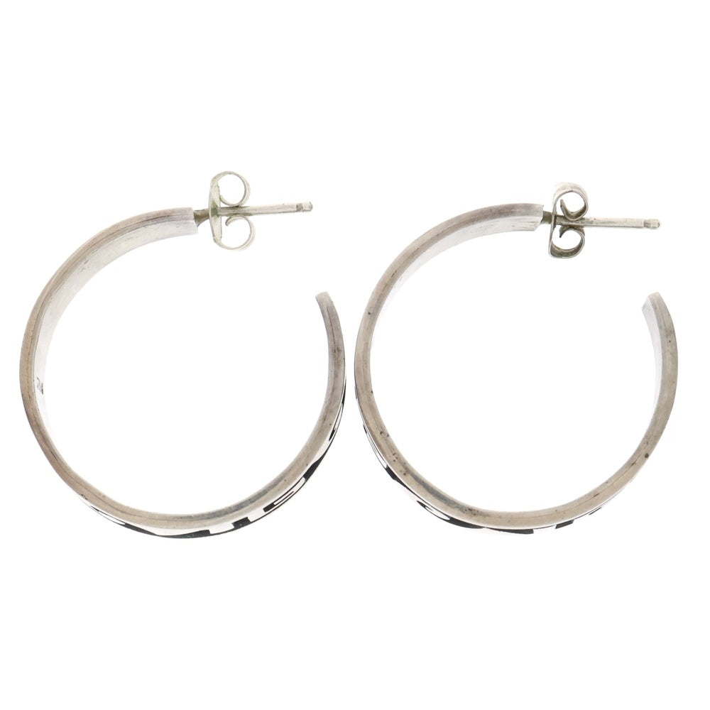 INDIAN JEWELRY(インディアンジュエリー) HOPI Clement Honie ホピ族 クレメント・ホニー オーバーレイ フープピアス シルバー