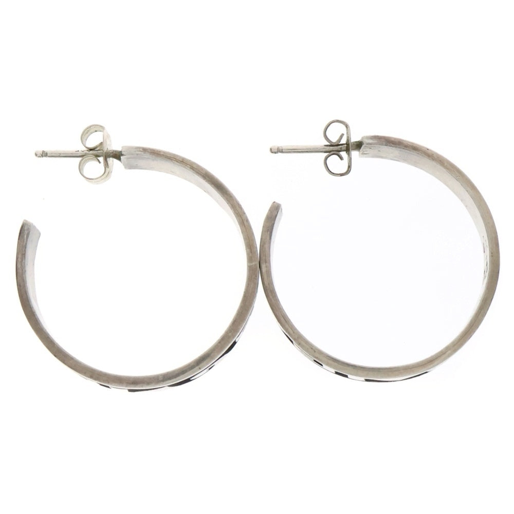INDIAN JEWELRY(インディアンジュエリー) HOPI Clement Honie ホピ族 クレメント・ホニー オーバーレイ フープピアス シルバー