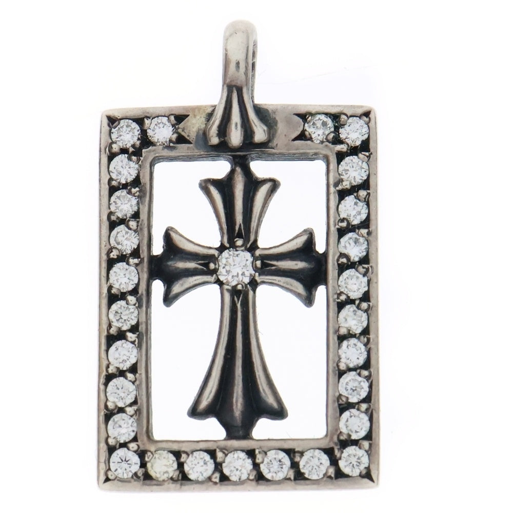 CHROME HEARTS(クロムハーツ) FRMD OPN BBYFAT P D フレームドオープン PAVEダイヤ ネックレストップ シルバー