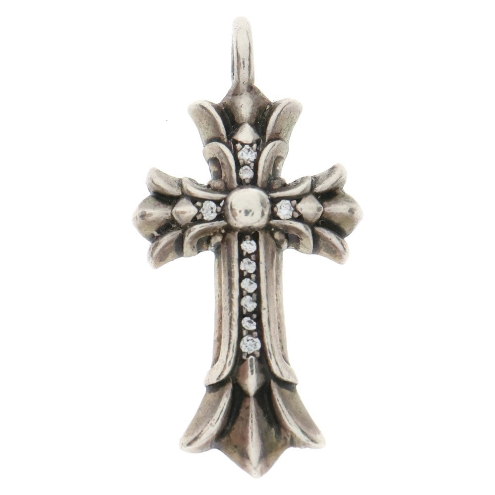 CHROME HEARTS(クロムハーツ) DBL CH CRS P/DIA ダブルCHクロスチャーム PAVEダイヤ ペンダントトップ シルバー