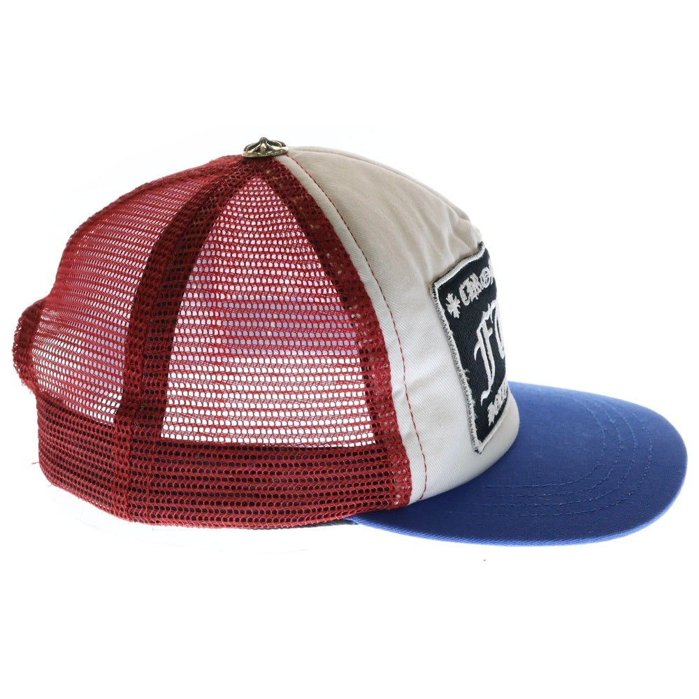 CHROME HEARTS(クロムハーツ) TRUCKER CAP トラッカーキャップ FUCKロゴパッチクロスボール付メッシュキャップ 帽子 ブルー/ホワイト