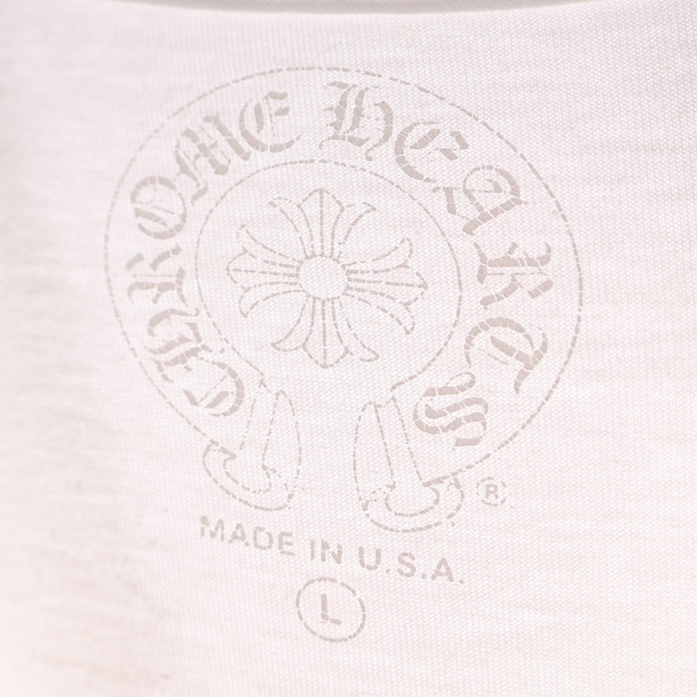 CHROME HEARTS(クロムハーツ) NECK LOGO TEE ネックロゴプリント クルーネック 半袖Tシャツ カットソー ホワイト