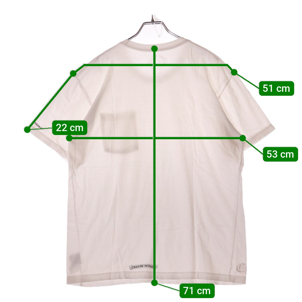 CHROME HEARTS(クロムハーツ) NECK LOGO TEE ネックロゴプリント クルーネック 半袖Tシャツ カットソー ホワイト