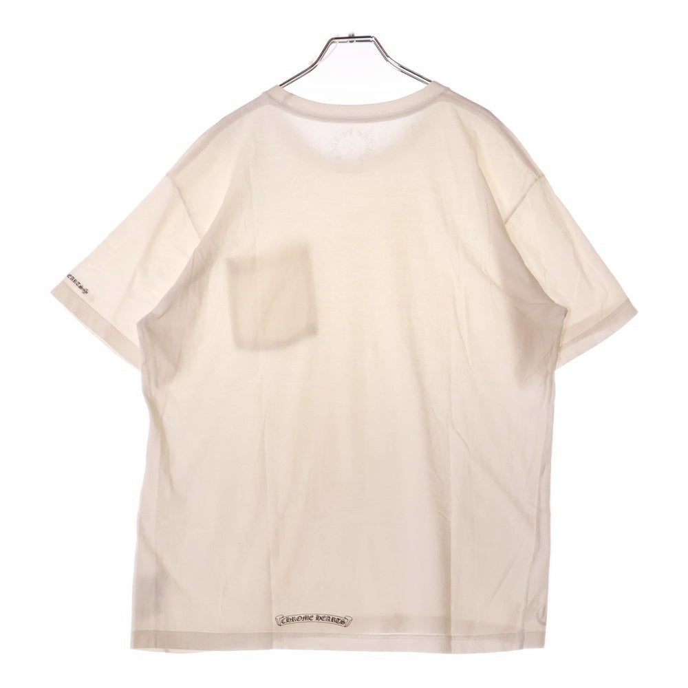 CHROME HEARTS(クロムハーツ) NECK LOGO TEE ネックロゴプリント クルーネック 半袖Tシャツ カットソー ホワイト