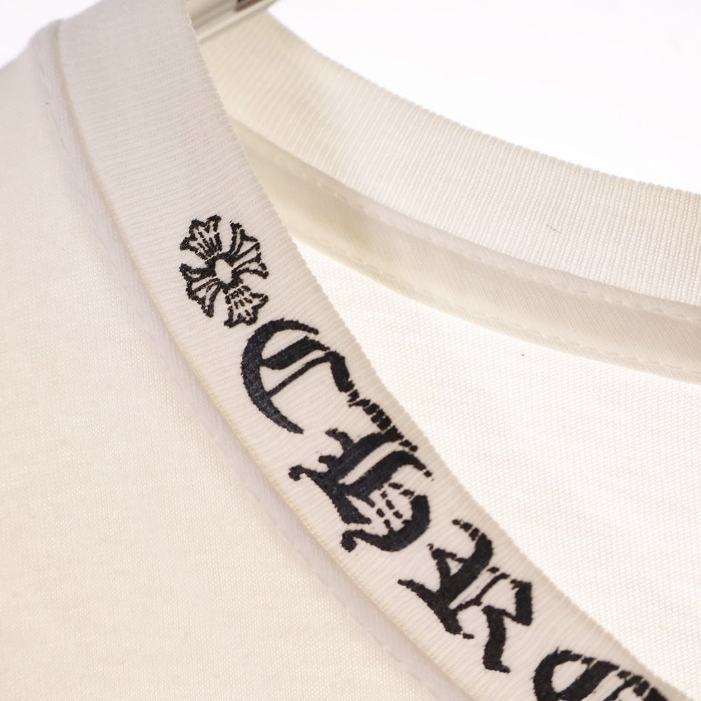 CHROME HEARTS(クロムハーツ) NECK LOGO TEE ネックロゴプリント クルーネック 半袖Tシャツ カットソー ホワイト