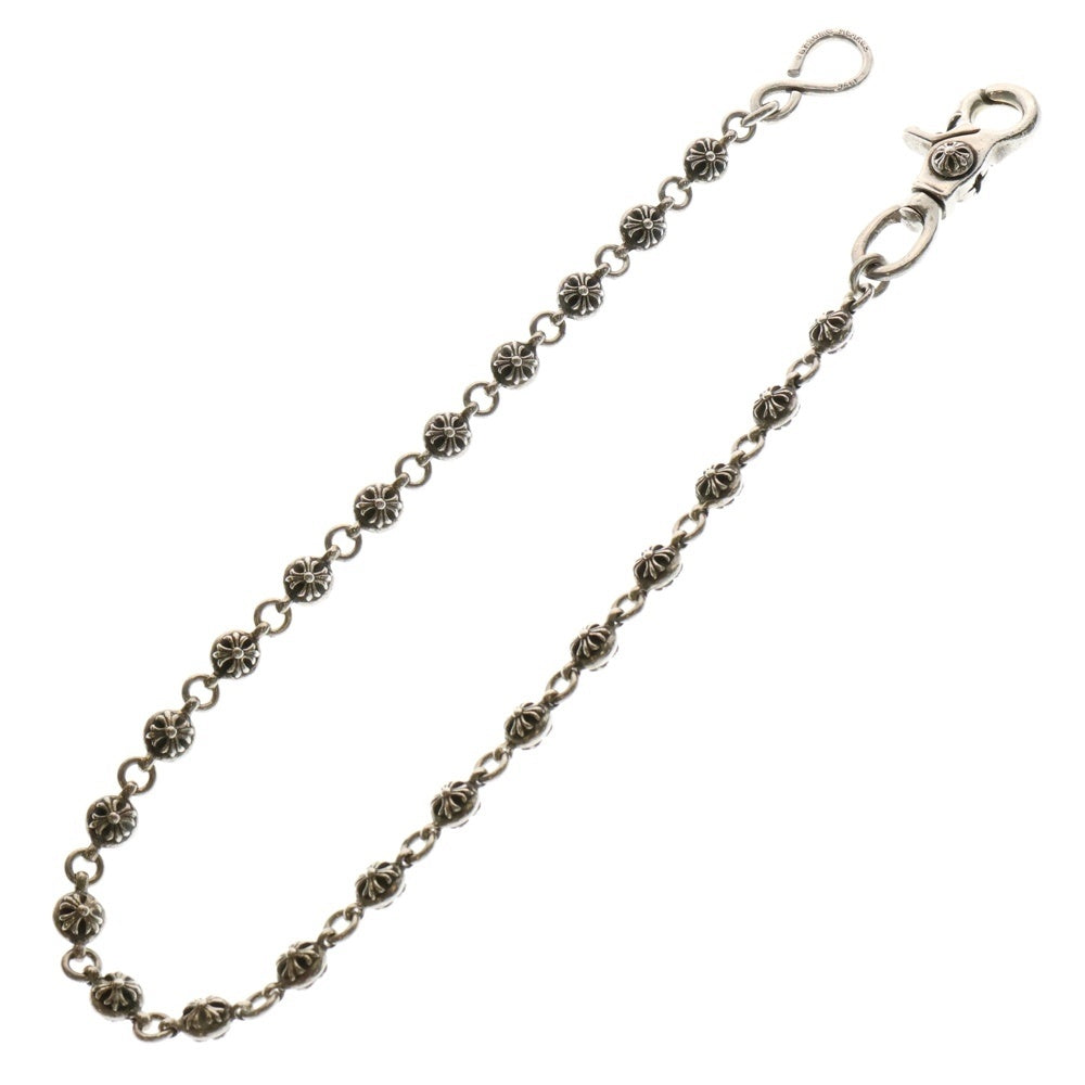 CHROME HEARTS(クロムハーツ) 2BALL LONG-S/1クリップロング#2クロスボール ウォレットチェーン シルバー BCA386