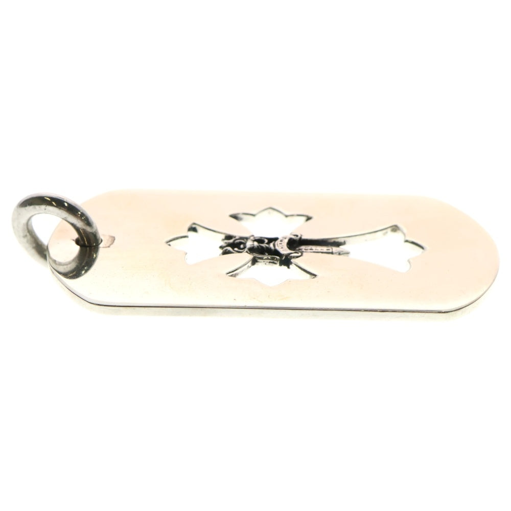 CHROME HEARTS(クロムハーツ) D TAG LRG CROSS DAGG カットアウトクロスダガー ラージドッグタグ ネックレストップ シルバー