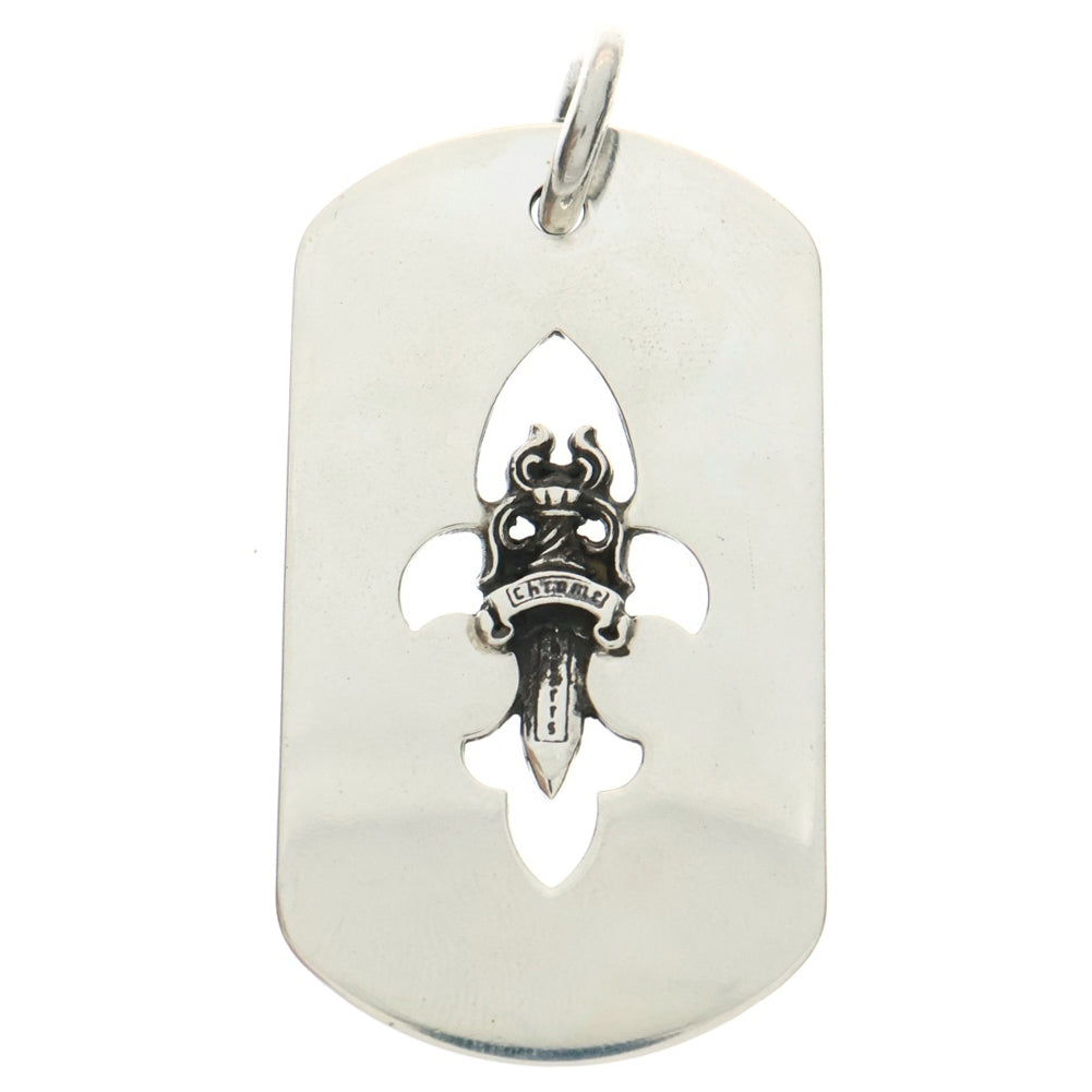 CHROME HEARTS(クロムハーツ) D TAG LRG FLE DAGG カットアウトフレアダガー ラージドッグタグ ネックレストップ シルバー