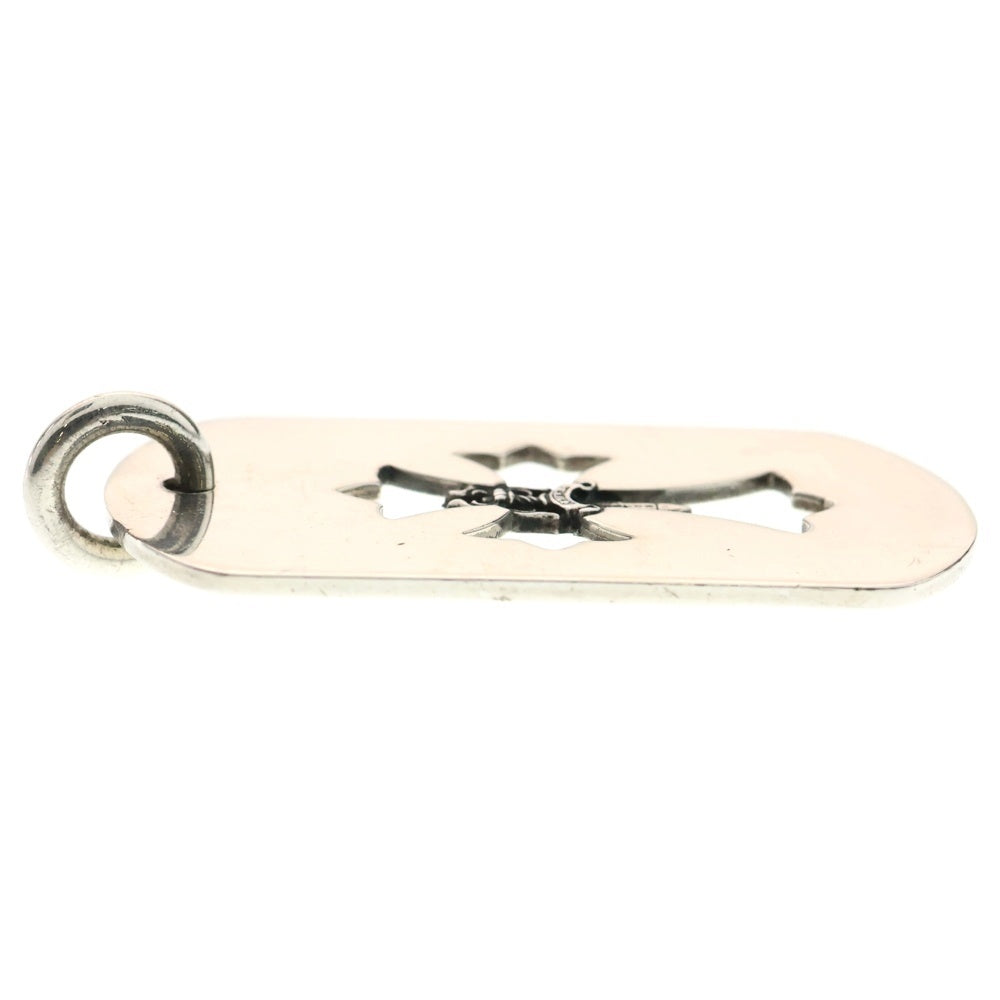 CHROME HEARTS(クロムハーツ) D TAG LRG CO CRS DAGGER カットアウトクロスダガードッグタグ ラージ ペンダントトップ シルバー