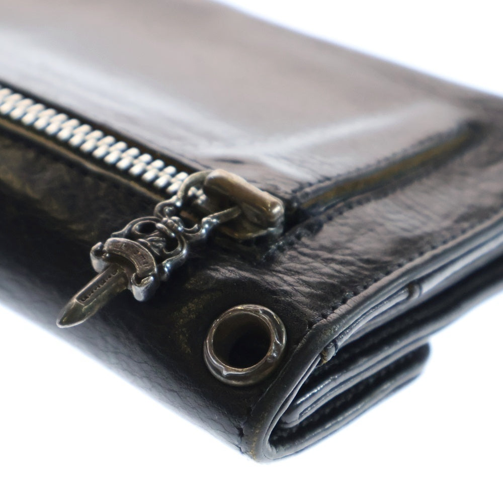 CHROME HEARTS(クロムハーツ) WAVE ウェーブ レザーウォレット 財布 ブラック BCA374