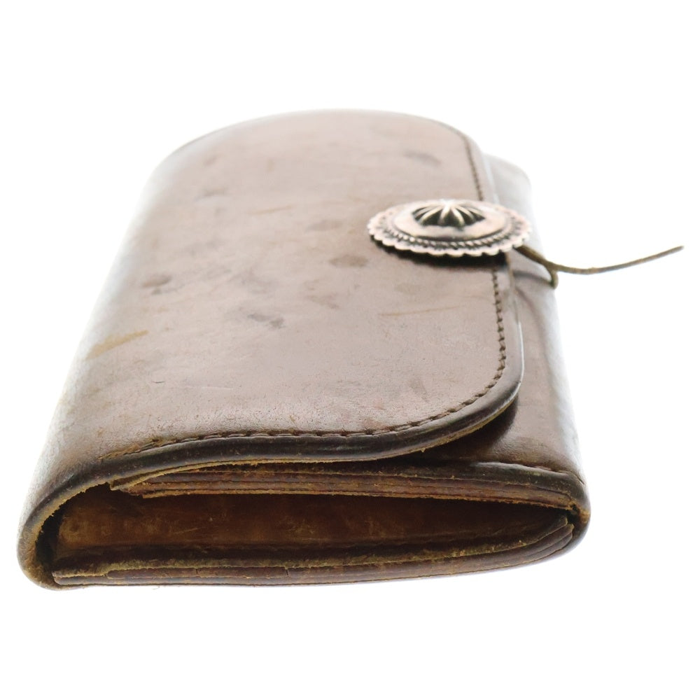 goro's(ゴローズ) コンチョ付 レザー ロングウォレット 三つ折り長財布 ブラウン