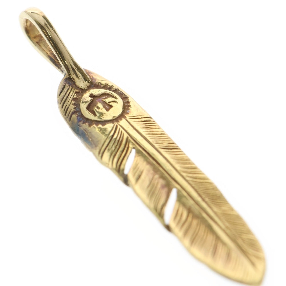 goro's(ゴローズ) 全金フェザー大 ペンダントトップ ゴールド