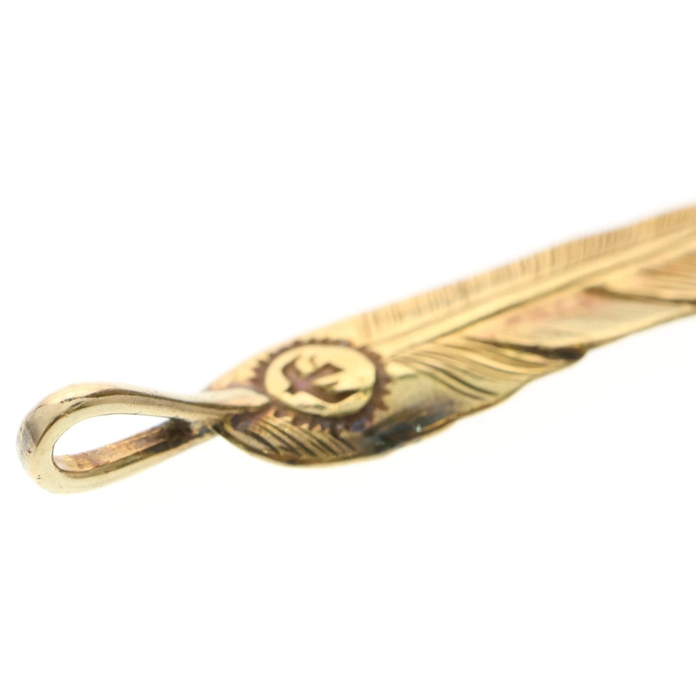 goro's(ゴローズ) 全金フェザー大 ペンダントトップ ゴールド