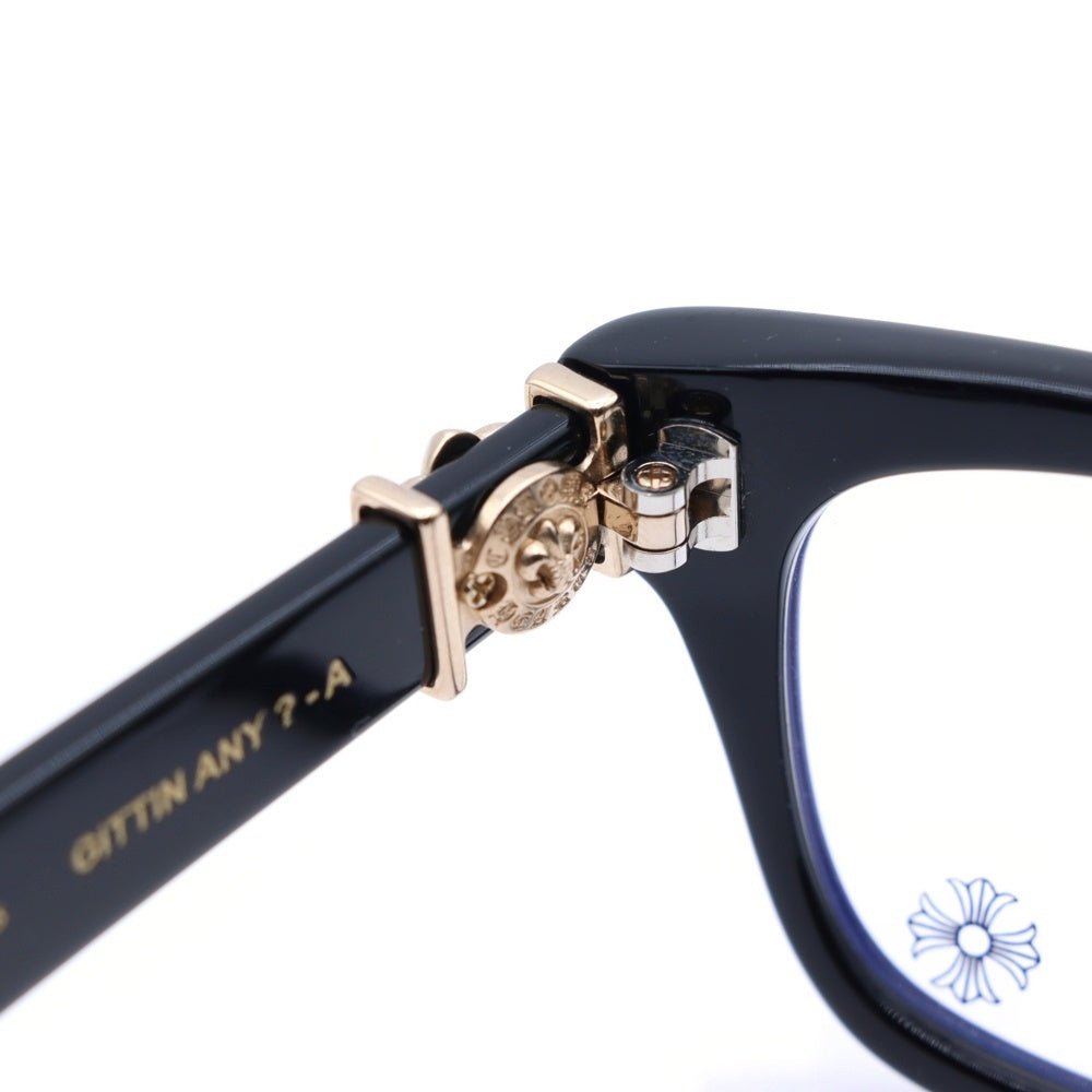 CHROME HEARTS(クロムハーツ) GITTIN ANY ?-A BSフレアフレーム ウェリントン サングラス メガネ 眼鏡 ブラウン/ゴールド