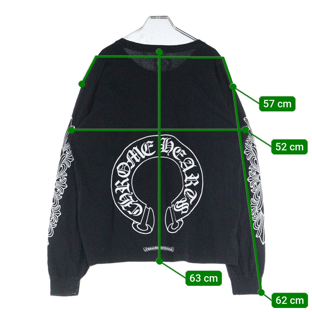 CHROME HEARTS(クロムハーツ) HORSESHOE ARM FLORAL L/S TEE ホースシュー アームフローラル 長袖ポケットTシャツ カットソー ホワイト