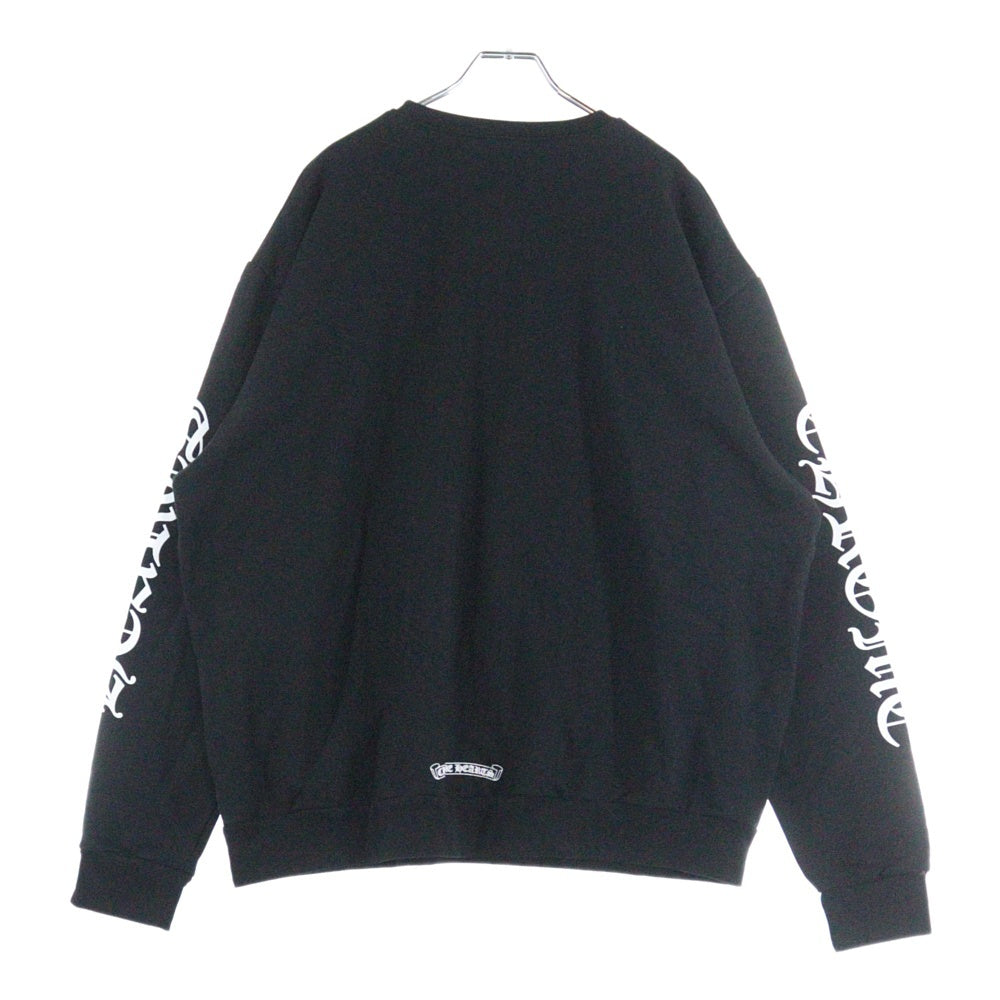 CHROME HEARTS(クロムハーツ) Neck Logo Crewneck Sweatshirt ネックロゴ クルーネックスウェットシャツ トレーナー 袖ロゴプリント ブラック