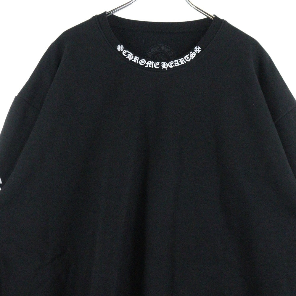 CHROME HEARTS(クロムハーツ) Neck Logo Crewneck Sweatshirt ネックロゴ クルーネックスウェットシャツ トレーナー 袖ロゴプリント ブラック