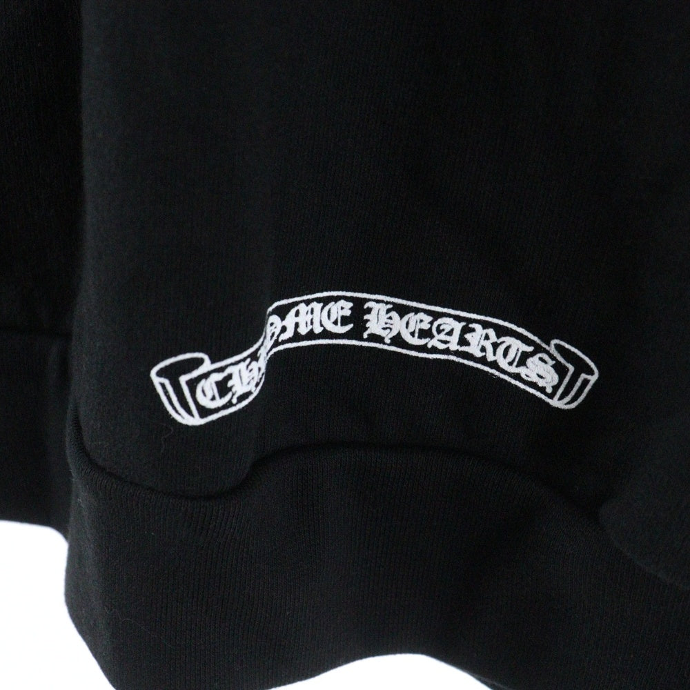 CHROME HEARTS(クロムハーツ) Neck Logo Crewneck Sweatshirt ネックロゴ クルーネックスウェットシャツ トレーナー 袖ロゴプリント ブラック