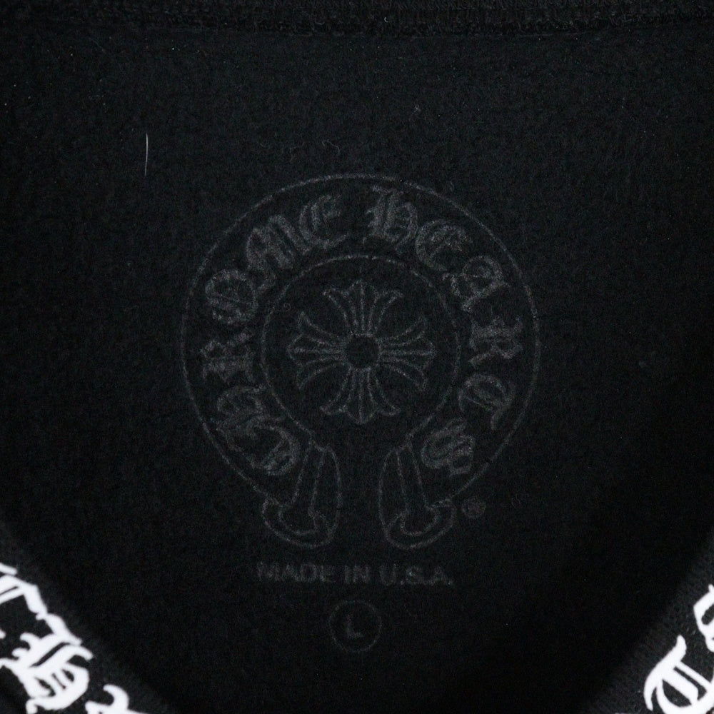 CHROME HEARTS(クロムハーツ) Neck Logo Crewneck Sweatshirt ネックロゴ クルーネックスウェットシャツ トレーナー 袖ロゴプリント ブラック
