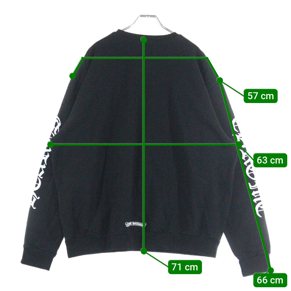 CHROME HEARTS(クロムハーツ) Neck Logo Crewneck Sweatshirt ネックロゴ クルーネックスウェットシャツ トレーナー 袖ロゴプリント ブラック