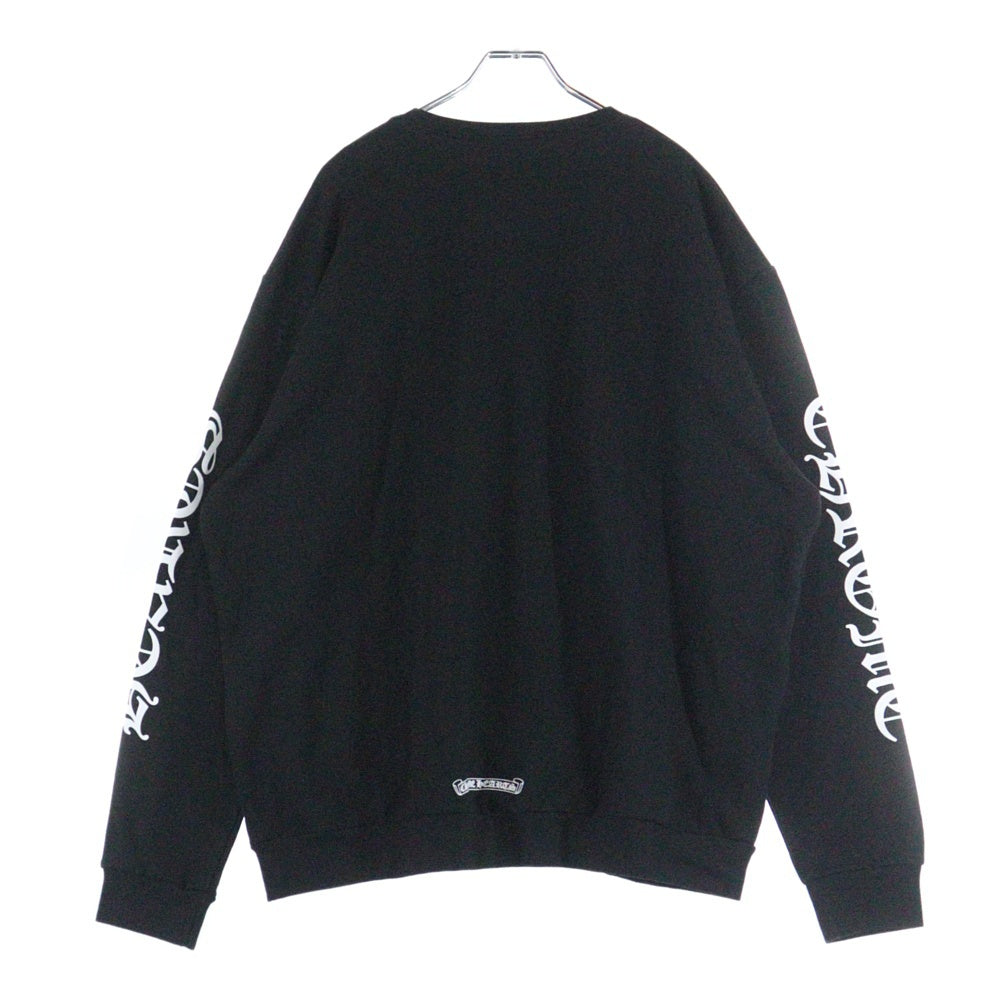 CHROME HEARTS(クロムハーツ) Neck Logo Crewneck Sweatshirt ネックロゴ クルーネックスウェットシャツ トレーナー 袖ロゴプリント ブラック