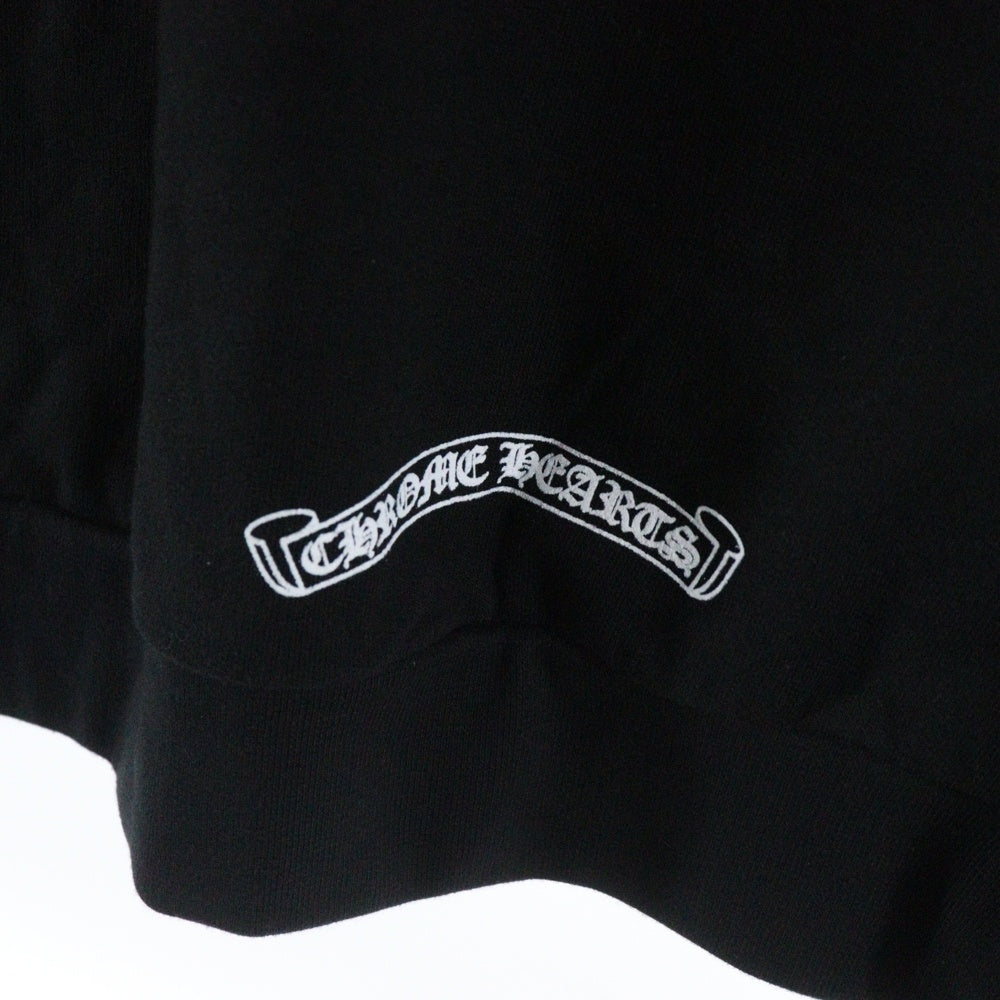 CHROME HEARTS(クロムハーツ) Neck Logo Crewneck Sweatshirt ネックロゴ クルーネックスウェットシャツ トレーナー 袖ロゴプリント ブラック