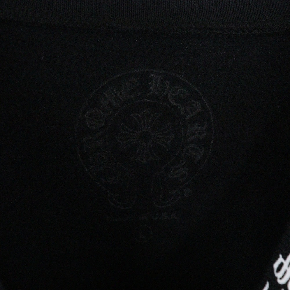 CHROME HEARTS(クロムハーツ) Neck Logo Crewneck Sweatshirt ネックロゴ クルーネックスウェットシャツ トレーナー 袖ロゴプリント ブラック