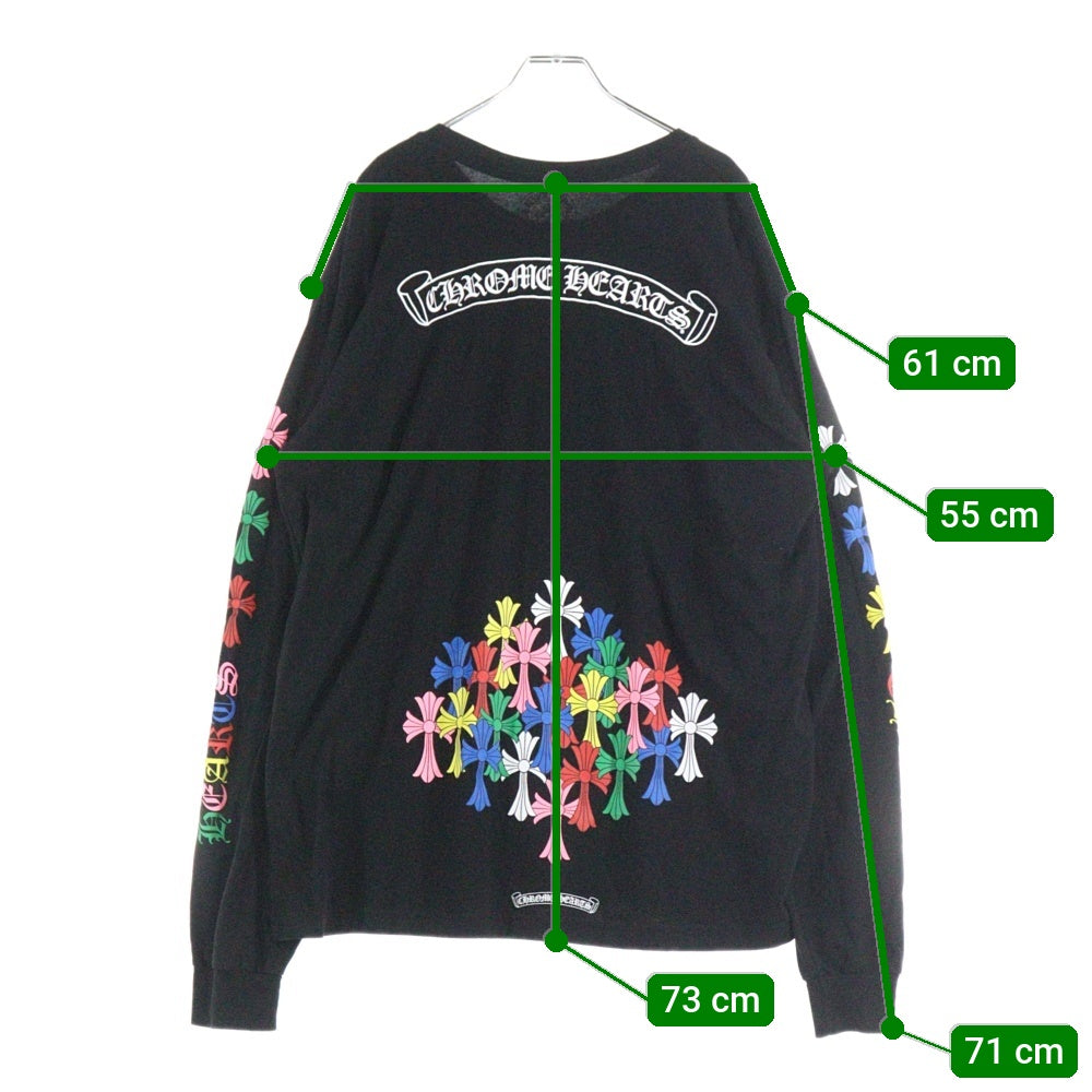 CHROME HEARTS(クロムハーツ) マルチカラーセメタリークロスロングスリーブTシャツ / 長袖カットソー MLTCOL CEM CRS L/S TEE