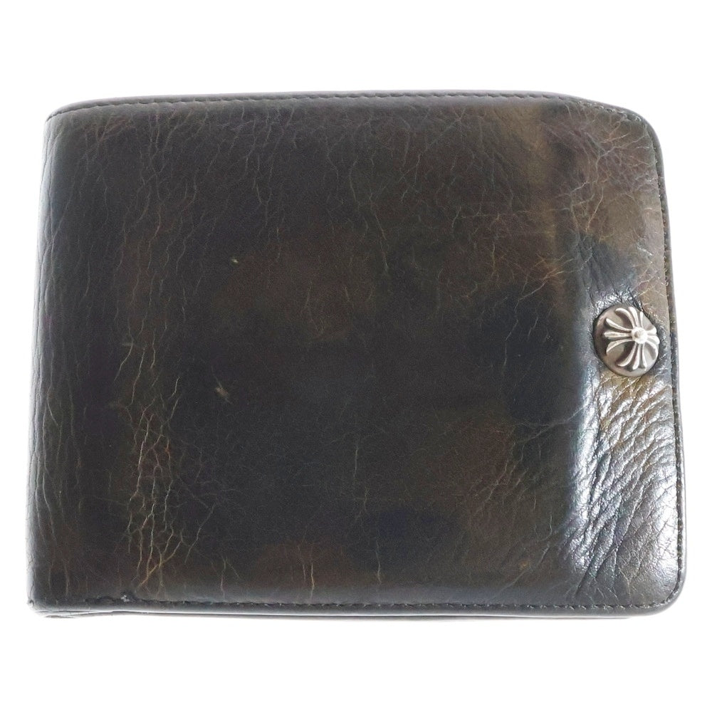 CHROME HEARTS(クロムハーツ) 1SNAP 1スナップ クロス ボールボタン レザーウォレット 財布 カモフラ